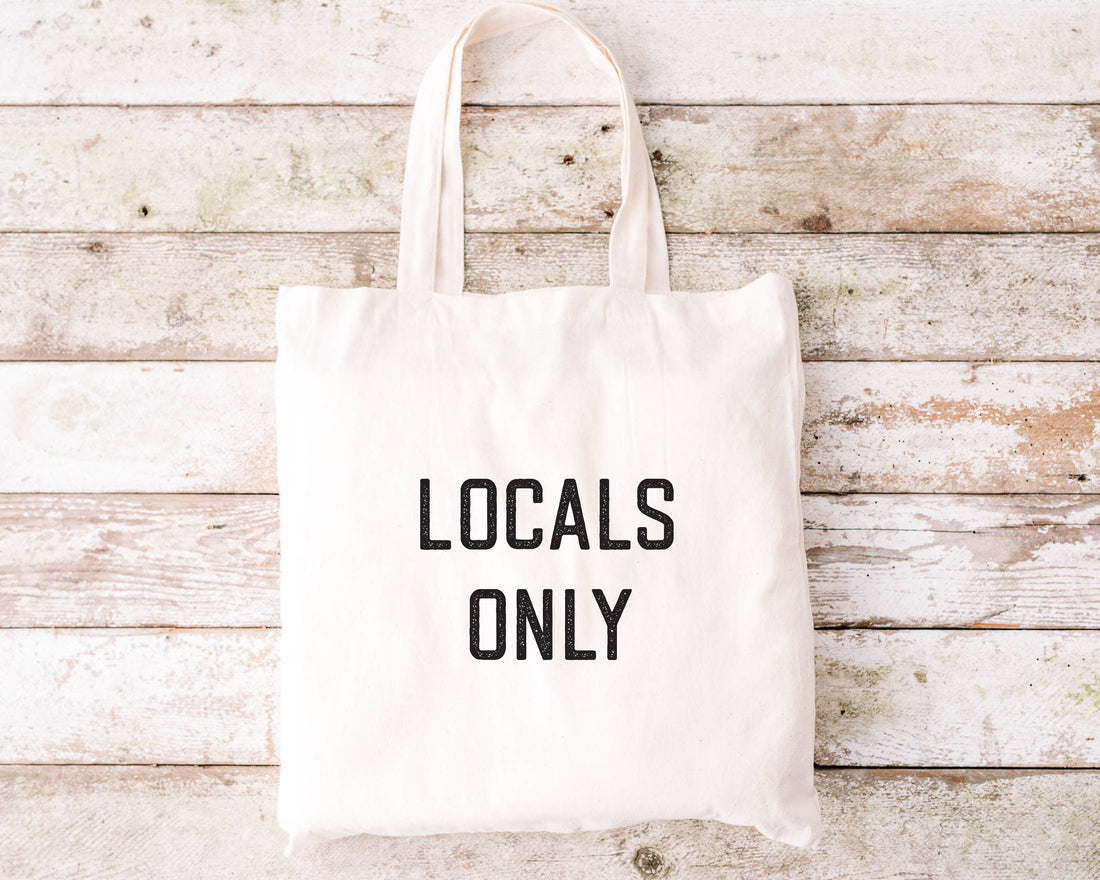 Locals Only Beach Bag - Basic Flat Tote Bag