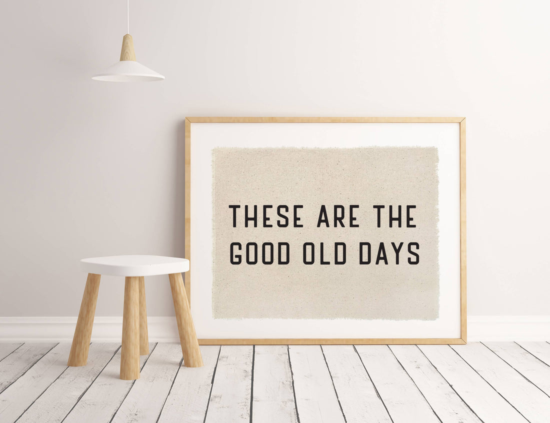 Canvas Wall Art Print, Good Old Days Distressed Banner 