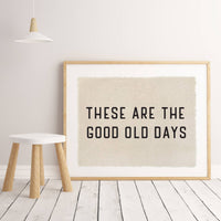 Canvas Wall Art Print, Good Old Days Distressed Banner 