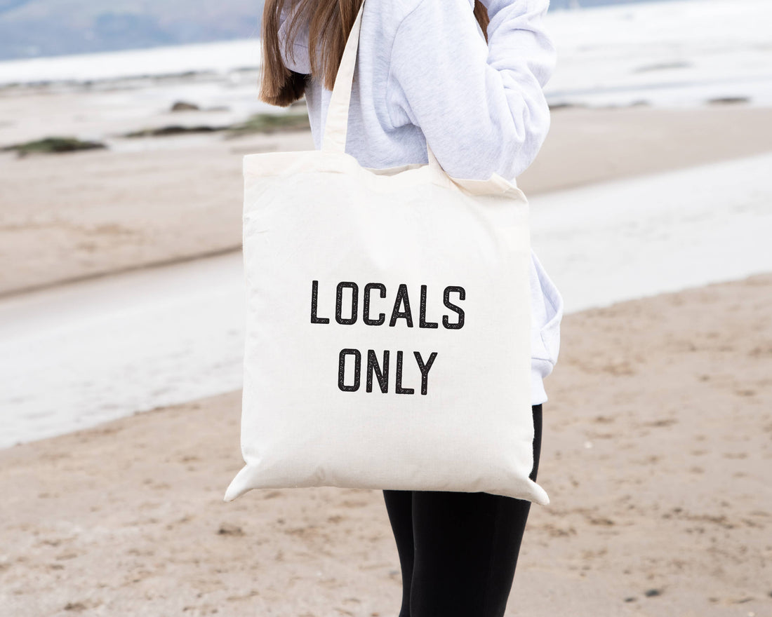 Locals Only Beach Bag - Basic Flat Tote Bag