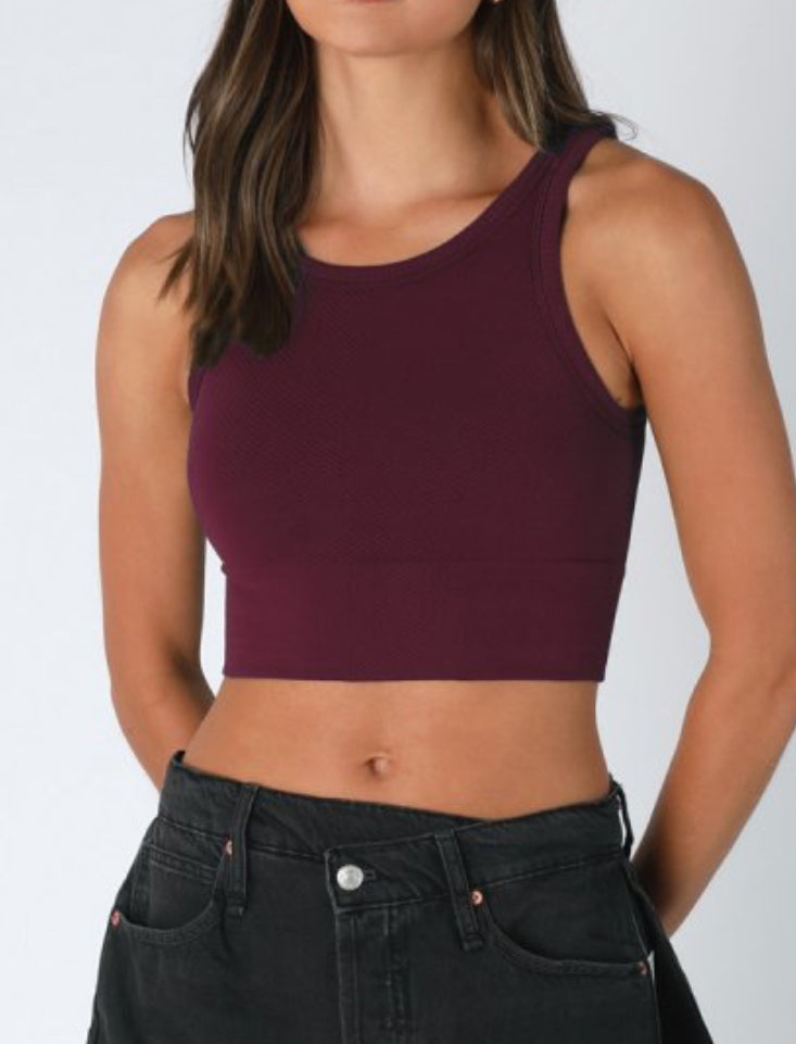 Chevron High Neck Crop