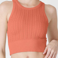 Cable Knit Highneck Crop