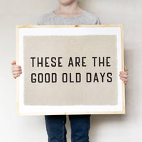 Canvas Wall Art Print, Good Old Days Distressed Banner 