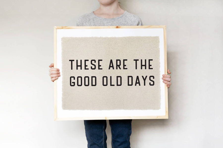 Canvas Wall Art Print, Good Old Days Distressed Banner 