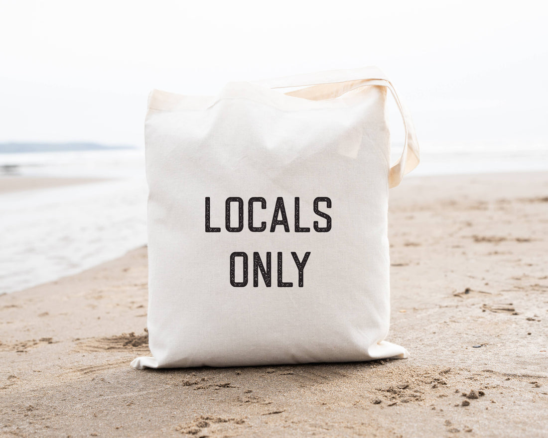 Locals Only Beach Bag - Basic Flat Tote Bag