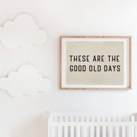 Canvas Wall Art Print, Good Old Days Distressed Banner 