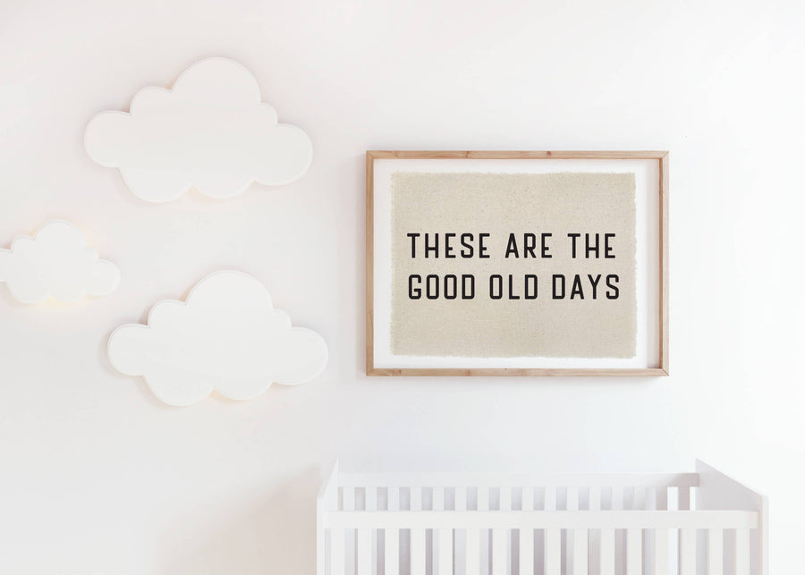 Canvas Wall Art Print, Good Old Days Distressed Banner 