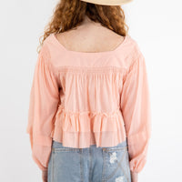 Apricot Ruffle Blouse