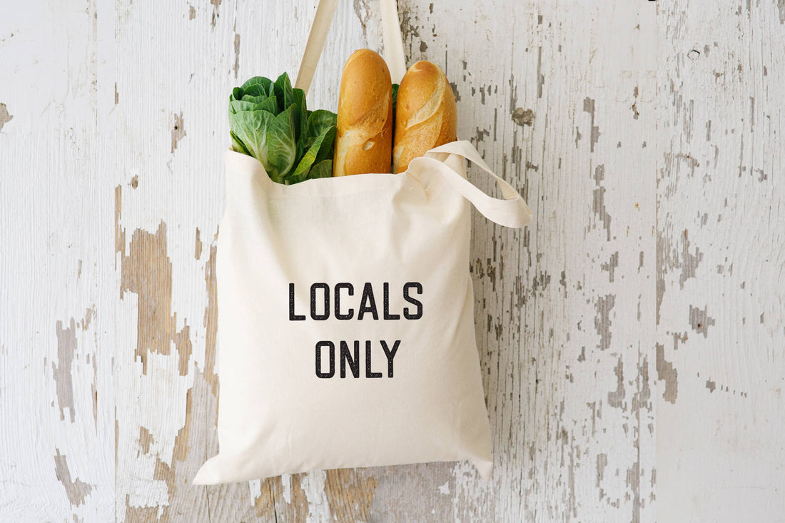 Locals Only Beach Bag - Basic Flat Tote Bag