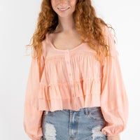 Apricot Ruffle Blouse