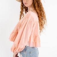 Apricot Ruffle Blouse